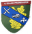 Ein Wappen mit Eichenblättern und Panzersymbol, markiert mit "4./ EinsBtl PRIZREN KFOR", symbolisiert militärische Einheit.