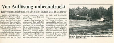 Das Raketenartilleriebataillon 62 führt in Munster sein letztes Schießen bei winterlichen Bedingungen durch.