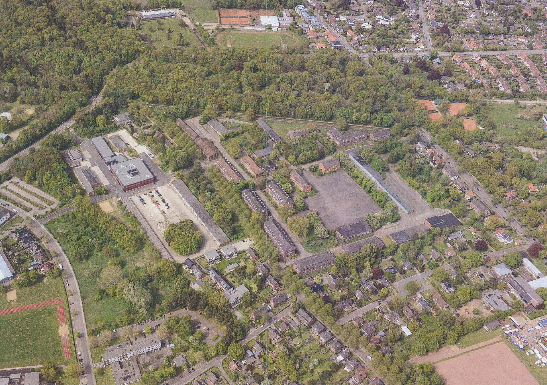 Luftbild der Hindenburg-Kaserne in Neumünster (2018)