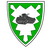Ein schwarzer Panzer ist auf einem grün-weiß umrandeten Wappen der Panzergrenadierbrigade abgebildet.