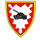 Ein Wappen mit einem schwarzen Panzer auf rotem Hintergrund symbolisiert eine Brigade.