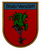 Ein grüner Drache mit Speer und Eule ziert das rote Wappen des Stabs der Versorgungseinheit.