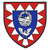 Ein Wappen des Panzerbataillons 184 zeigt einen Panzer und einen Adler auf blauem Hintergrund mit rotem Rand.