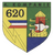 Wappen der 4. Kompanie zeigt Symbole wie eine Festung und das Logo der Einheit 620 auf einem geteilten Schild.
