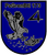 Ein Wappen zeigt einen Adler und einen Panzer mit der Aufschrift "PzGrenBtl 173" auf blauem Hintergrund.
