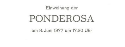 Einladung zur Einweihung der Ponderosa in Hamburg (1977-06-08)