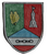 Ein farbiges Wappen zeigt ein Eichenblatt, einen Turm und eine Kette, inspiriert vom Jägerbataillon 67.