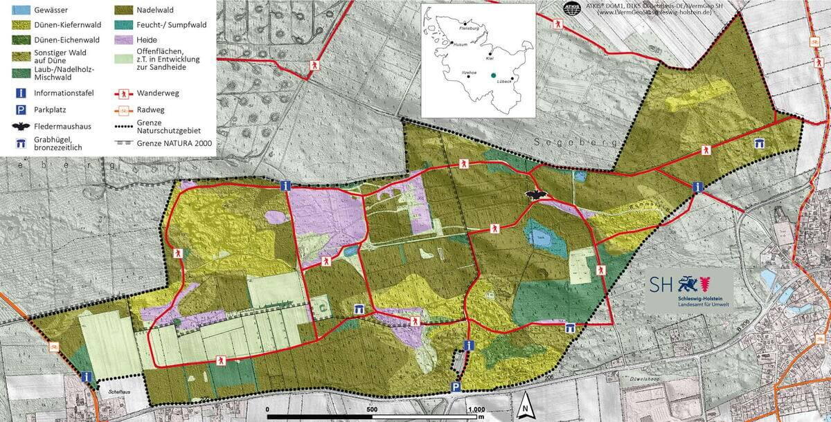 Geländekarte NSG Wittenborner Heide