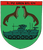 Ein grünes Wappen zeigt zwei Marder, die über einem Schützenpanzer stehen, mit der Aufschrift "3./Pz Gren Btl 171".
