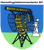 Ein Wappen zeigt ein stilisiertes Radar und einen Leuchtturm auf blau-grünem Hintergrund, inspiriert von Heeresflugplatzkommandantur 601.