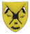 Ein gelbes Wappen zeigt gekreuzte Fahnen, Fledermäuse und die Aufschrift "70 BUÄN" als Symbol der PzAufKp70.