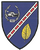 Wappen des Panzerbataillons 183 mit Panzerabzeichen, diagonalem Streifen und Blatt auf blauem Hintergrund.