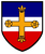 Das Wappen der Heimatschutzbrigade 51 zeigt ein goldenes Kreuz auf blau-weiß-rotem Hintergrund.