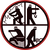 Ein rundes Logo zeigt vier stilisierte Feuerwehrleute bei verschiedenen Einsätzen, umgeben von einem roten Rand.