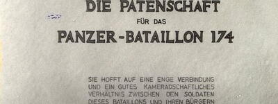 Eine Urkunde von 1967 bescheinigt die Patenschaft der Stadt Bad Oldesloe für das Panzer-Bataillon 174.
