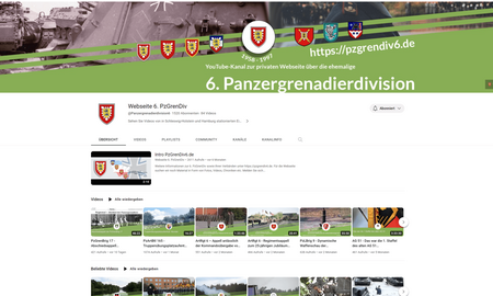YouTube-Kanal der 6. Panzergrenadierdivision mit Videos und Informationen zur ehemaligen Einheit.