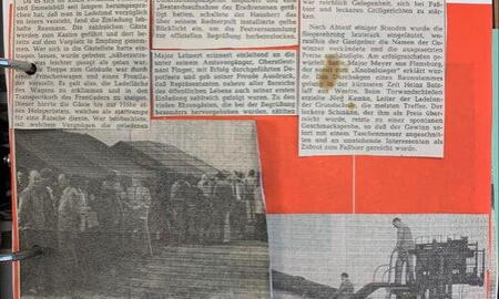 Eine Collage aus Zeitungsausschnitten zeigt Berichte und Fotos von Veranstaltungen in Ladelund zwischen 1972 und 1987.